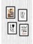 4 Parça Mutfak Ev Dekarasyon Çerçeve Görünümlü Ahşap Arkası Yapışkanlı Mdf Tablo Çoklu Set Retro Ahşap Poster 1