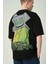 Erkek Yazı Baskılı Oversize Kısa Kollu T-Shirt 2