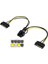 30 cm 6+2 Pin Pci Express Dişi To 2x 15 Pin Erkek Sata Kablo 6+2 Pci Exp 15 Pin Erkek Sata Güç Kablo 3