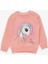 Kız Çocuk Sweatshirt Baskılı Unicorn 1.5-5 Yaş, Somon 1