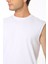 Erkek Beyaz Tank Sıfır Kol Pamuk T-Shirt 2