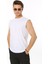 Erkek Beyaz Tank Sıfır Kol Pamuk T-Shirt 4
