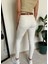 Kadın Beyaz Yüksek Bel Likralı Dar Paça Skinny Pantolon 5