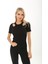 Kısa Kol Pencere Desen Kadın Bluz T-Shirt Fitilli Siyah 2