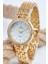 Gold Renk Kordon Beyaz Kadran Kadın Kol Saati 1