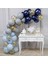 Gece Mavisi Gri Makaron Mavi Şeffaf Pullu Balon Seti 1