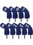 9 Adet Golf Club Demir Headcover Uzun Boyun Koruma Pu Golf Aksesuarları Lacivert (Yurt Dışından) 5