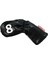 9 Adet Golf Club Demir Headcover Uzun Boyun Koruması Pu Golf Aksesuarları Siyah (Yurt Dışından) 4