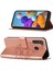 Galaxy A21 Için Kelebek Pu Deri Çevirmeli Cüzdan Stand Telefon Kılıfı - Rose Gold (Yurt Dışından) 1
