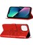 iPhone 13 Mini Için Kelebek Pu Deri Çevirmeli Cüzdan Stand Telefon Kılıfı - Kırmızı (Yurt Dışından) 1