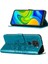Redmi Note 9 Için Kelebek Pu Deri Çevirmeli Cüzdan Stand Telefon Kılıfı - Mavi (Yurt Dışından) 1