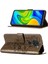 Redmi Note 9 Için Kelebek Pu Deri Çevirmeli Cüzdan Stand Telefon Kılıfı - Gri (Yurt Dışından) 1