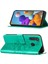 Galaxy A21 Için Kelebek Pu Deri Çevirmeli Cüzdan Stand Telefon Kılıfı - Yeşil (Yurt Dışından) 1