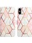 iPhone x / iPhone Xs Için Mermer Desenli Pu Deri Cüzdan Telefon Kılıfı - Pembe / Beyaz (Yurt Dışından) 4
