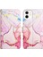 iPhone 12 Mini Için Mermer Desenli Pu Deri Cüzdan Telefon Kılıfı - Rose Gold (Yurt Dışından) 4