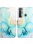 Camon 18I Için Mermer Desenli Pu Deri Cüzdan Telefon Kılıfı - Yeşil (Yurt Dışından) 4
