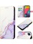 Galaxy M33 5g Için Mermer Desenli Pu Deri Cüzdan Telefon Kılıfı - Beyaz / Mor (Yurt Dışından) 1