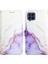 Galaxy M33 5g Için Mermer Desenli Pu Deri Cüzdan Telefon Kılıfı - Beyaz / Mor (Yurt Dışından) 4