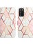 Galaxy A03S Için Mermer Desenli Pu Deri Cüzdan Telefon Kılıfı - Pembe / Beyaz (Yurt Dışından) 4