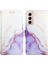 Galaxy S21+ / S21 Plus 5g Için Mermer Desenli Pu Deri Cüzdan Telefon Kılıfı - Beyaz / Mor (Yurt Dışından) 4