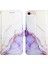 iPhone Se 2020 / 8 / 7 / 6s / 6 Için Mermer Desenli Pu Deri Cüzdan Telefon Kılıfı - Beyaz / Mor (Yurt Dışından) 4