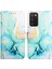 Galaxy A02S Için Mermer Desenli Pu Deri Cüzdan Telefon Kılıfı - Yeşil (Yurt Dışından) 4