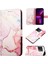 10 Pro Için Mermer Desenli Pu Deri Cüzdan Telefon Kılıfı - Rose Gold (Yurt Dışından) 1