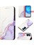 Camon 19 Pro 5g Için Mermer Desenli Pu Deri Cüzdan Telefon Kılıfı - Beyaz / Mor (Yurt Dışından) 1