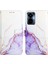 Camon 19 Pro 5g Için Mermer Desenli Pu Deri Cüzdan Telefon Kılıfı - Beyaz / Mor (Yurt Dışından) 4