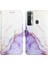 Camon 18I Için Mermer Desenli Pu Deri Cüzdan Telefon Kılıfı - Beyaz / Mor (Yurt Dışından) 4