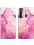 Camon 18I Için Mermer Desenli Pu Deri Cüzdan Telefon Kılıfı - Pembe (Yurt Dışından) 4