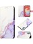 Galaxy A04E Için Mermer Desenli Pu Deri Cüzdan Telefon Kılıfı - Beyaz / Mor (Yurt Dışından) 1