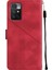 Redmi 10 Için Deri Cüzdan Flip Stand Telefon Kılıfı - Kırmızı (Yurt Dışından) 3