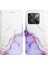 10T 5g Için Mermer Desenli Pu Deri Cüzdan Telefon Kılıfı - Beyaz / Mor (Yurt Dışından) 4