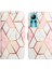 Note 12 / Note 11 Için Mermer Desenli Pu Deri Cüzdan Telefon Kılıfı - Pembe / Beyaz (Yurt Dışından) 4