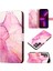 Galaxy S22 Ultra Için Mermer Desenli Pu Deri Cüzdan Telefon Kılıfı - Pembe (Yurt Dışından) 1