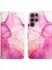 Galaxy S22 Ultra Için Mermer Desenli Pu Deri Cüzdan Telefon Kılıfı - Pembe (Yurt Dışından) 4