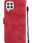 Galaxy A22 4G/F22/M22 Için Deri Cüzdan Flip Stand Telefon Kılıfı - Kırmızı (Yurt Dışından) 3