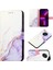 Redmi Note 9t Için Mermer Desenli Pu Deri Cüzdan Telefon Kılıfı - Beyaz / Mor (Yurt Dışından) 1