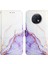 Redmi Note 9t Için Mermer Desenli Pu Deri Cüzdan Telefon Kılıfı - Beyaz / Mor (Yurt Dışından) 4