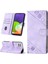 Galaxy A22 4G/F22/M22 Için Deri Cüzdan Flip Stand Telefon Kılıfı - Mor (Yurt Dışından) 2