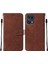 Find X5 Pro Için Kabartmalı Pu Deri Stand Cüzdan Telefon Kılıfı - Kahverengi (Yurt Dışından) 1
