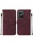 Gt Neo 3 Için Kabartmalı Pu Deri Stand Cüzdan Telefon Kılıfı - Kırmızı (Yurt Dışından) 1