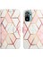 Redmi Note 10 Pro / 10 Pro Max Için Mermer Desenli Pu Deri Cüzdan Telefon Kılıfı - Pembe / Beyaz (Yurt Dışından) 4