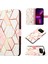 Poco X3 Nfc / X3 / X3 Pro Için Mermer Desenli Pu Deri Cüzdan Telefon Kılıfı - Pembe / Beyaz (Yurt Dışından) 1