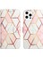 iPhone 13 Pro Max Için Mermer Desenli Pu Deri Cüzdan Telefon Kılıfı - Pembe / Beyaz (Yurt Dışından) 4