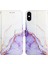 iPhone x / iPhone Xs Için Mermer Desenli Pu Deri Cüzdan Telefon Kılıfı - Beyaz / Mor (Yurt Dışından) 4