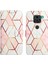 Redmi Note 9 Için Mermer Desenli Pu Deri Cüzdan Telefon Kılıfı - Pembe / Beyaz (Yurt Dışından) 4