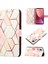 12 Pro Için Mermer Desenli Pu Deri Cüzdan Telefon Kılıfı - Pembe / Beyaz (Yurt Dışından) 1