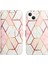 iPhone 13 Mini Için Mermer Desenli Pu Deri Cüzdan Telefon Kılıfı - Pembe / Beyaz (Yurt Dışından) 4